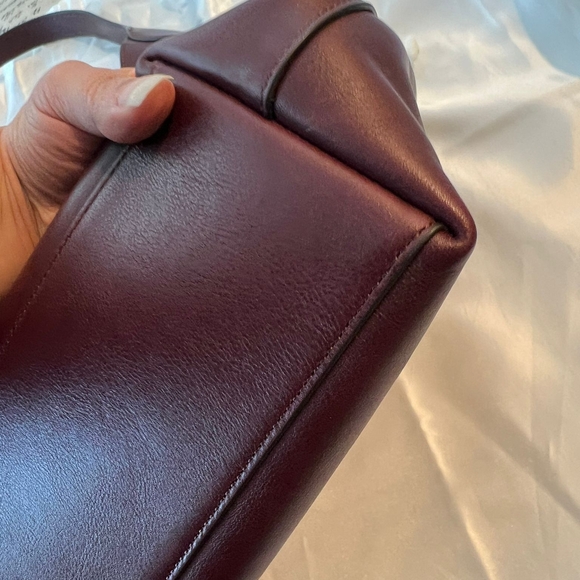 Coach Brooklyn 39 Merlot/Brass Leather Shoulder Bag - Picture 7 of 15